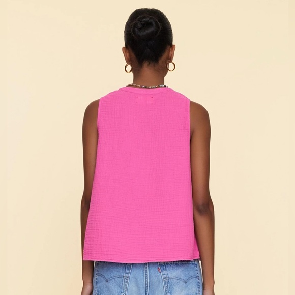 NWT Xirena Tish Top in Rose Lake - Pink Sleeveless Cotton Gauge Top sz M - Picture 2 of 7